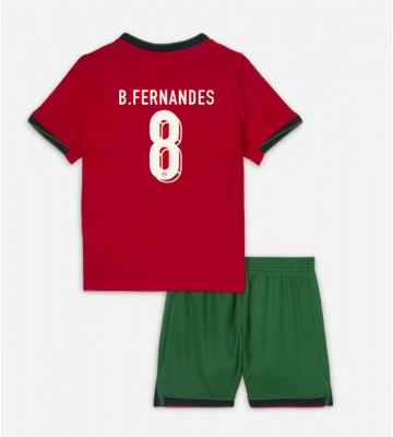 Portugal Bruno Fernandes #8 Hjemmebanesæt Børn EM 2024 Kort ærmer (+ korte bukser)